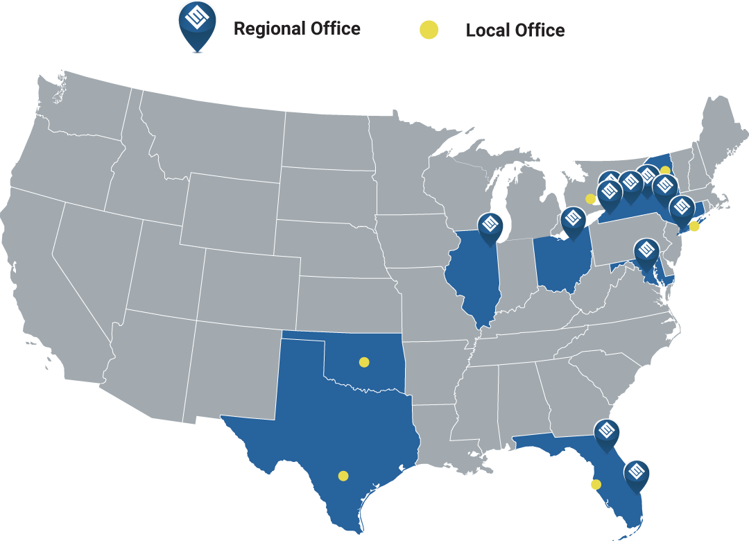 Map of regional and local offices
